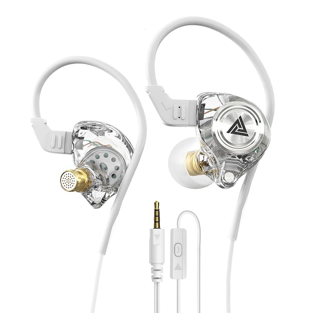 Yeabomy Wired Gaming Earbuds In-Ear Monitors HiFi Deep Bass Headphones White