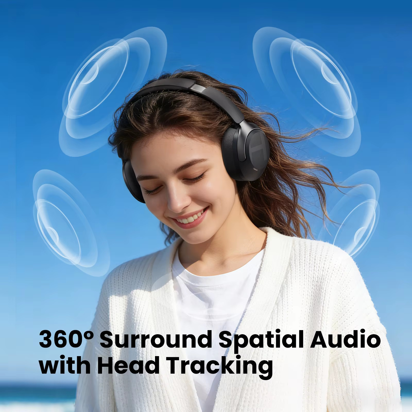 S40 ANC Wireless Headphone 50Db Noise Canceling Hi-Res 3D Spatial Audio Earphone