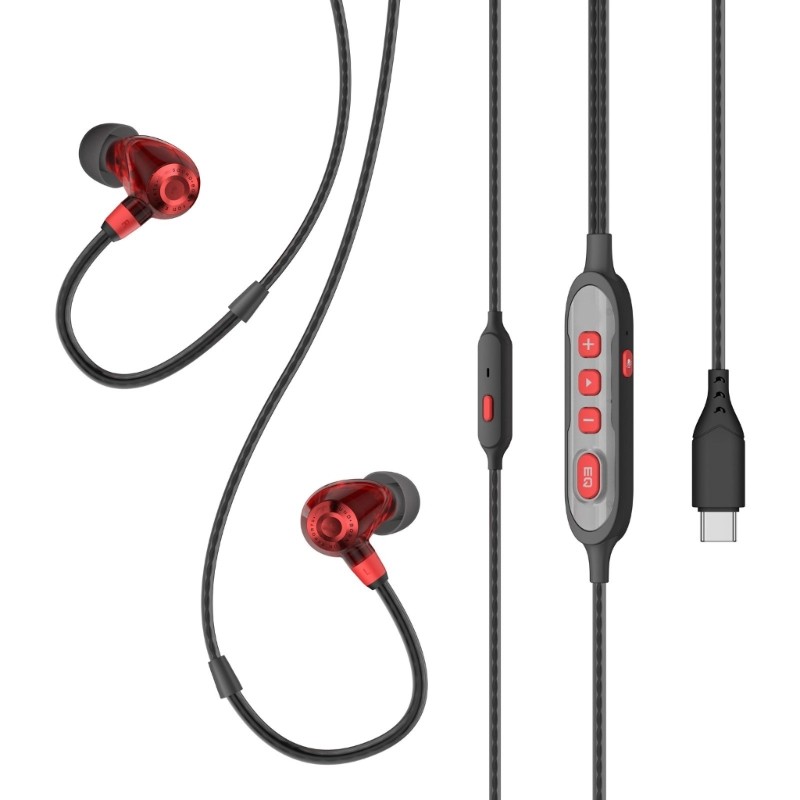 Corded Earbuds with Microphone 3.5mm/Type C in Ear Headphone with Microphone