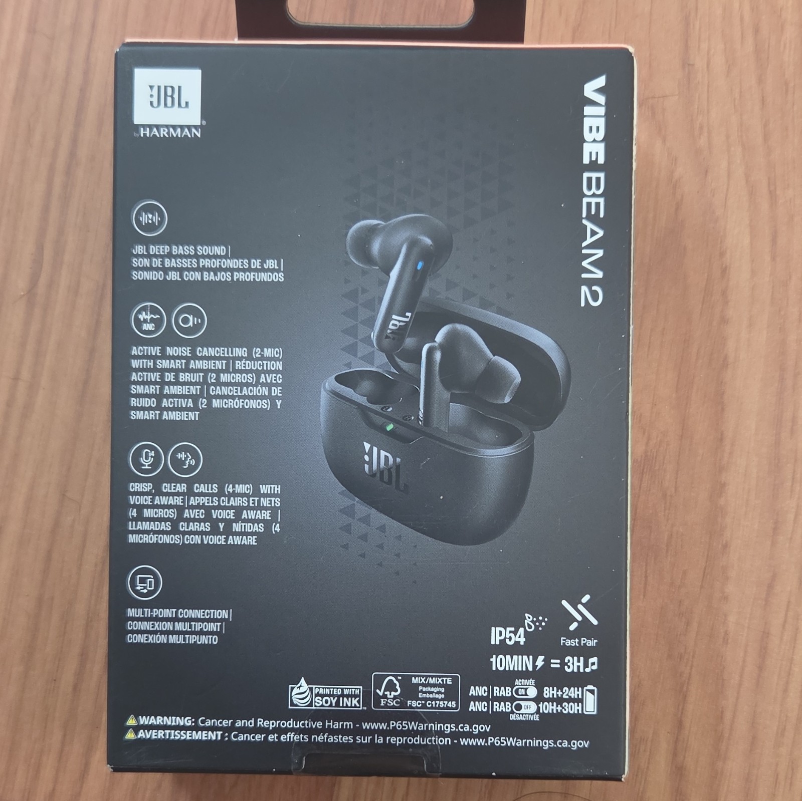 JBL Vibe Beam 2 TWS Bluetooth In-Ear Earbuds w/ ANC, Multi-Point, Black