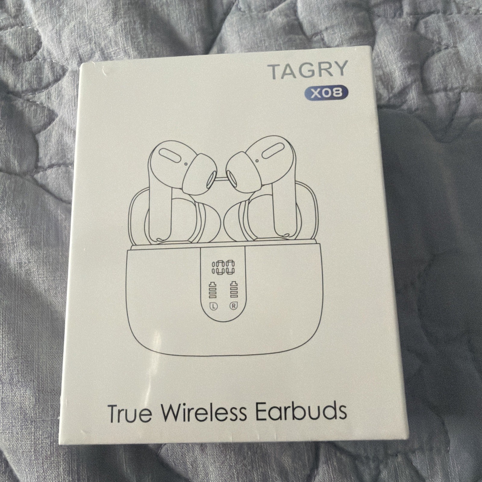 TAGRY X08 Bluetooth True Wireless Earbuds Purple factory sealed NIB LED POWER