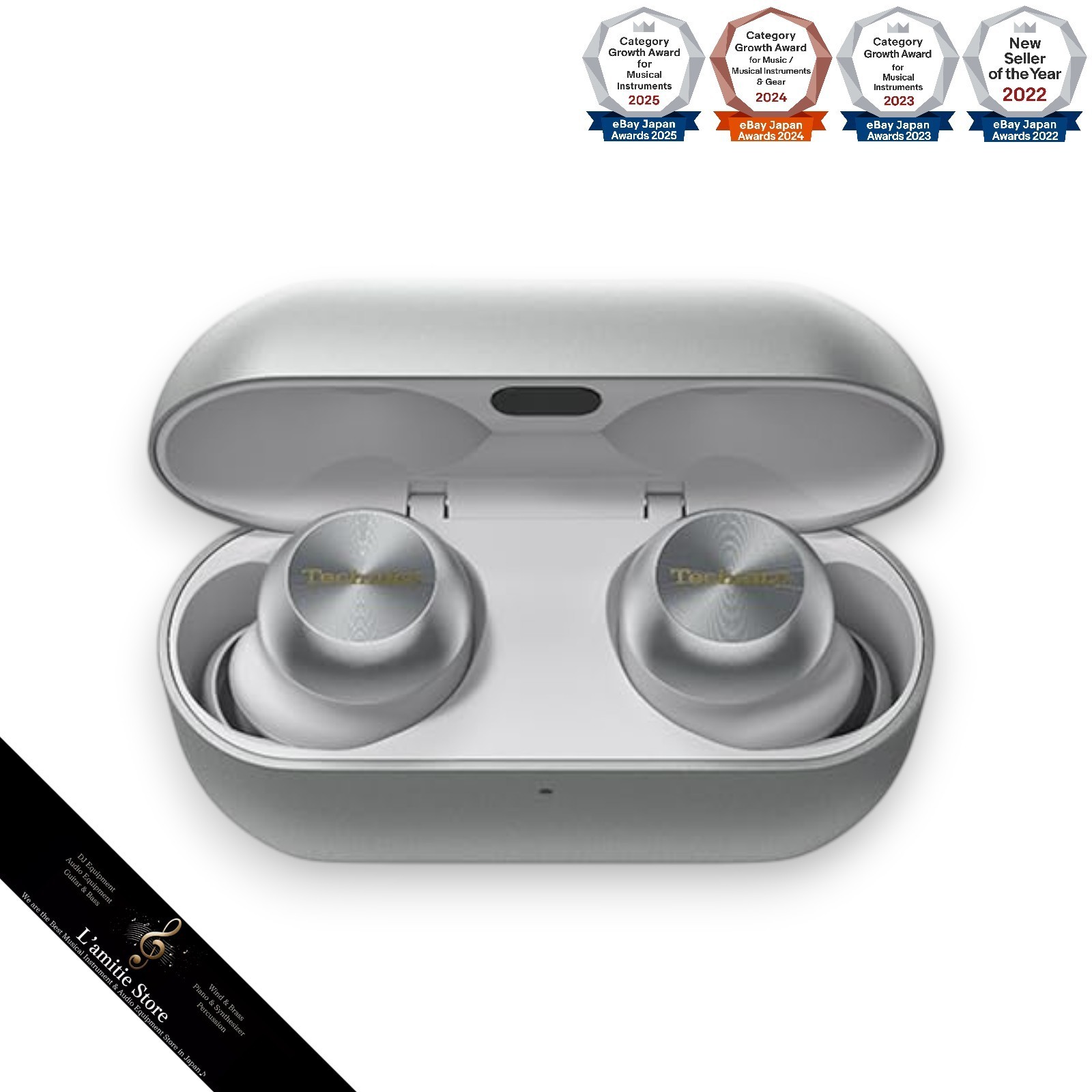 Technics EAH-AZ100-S Wireless Noise Cancelling Earbuds Bluetooth EAHAZ100 Silver