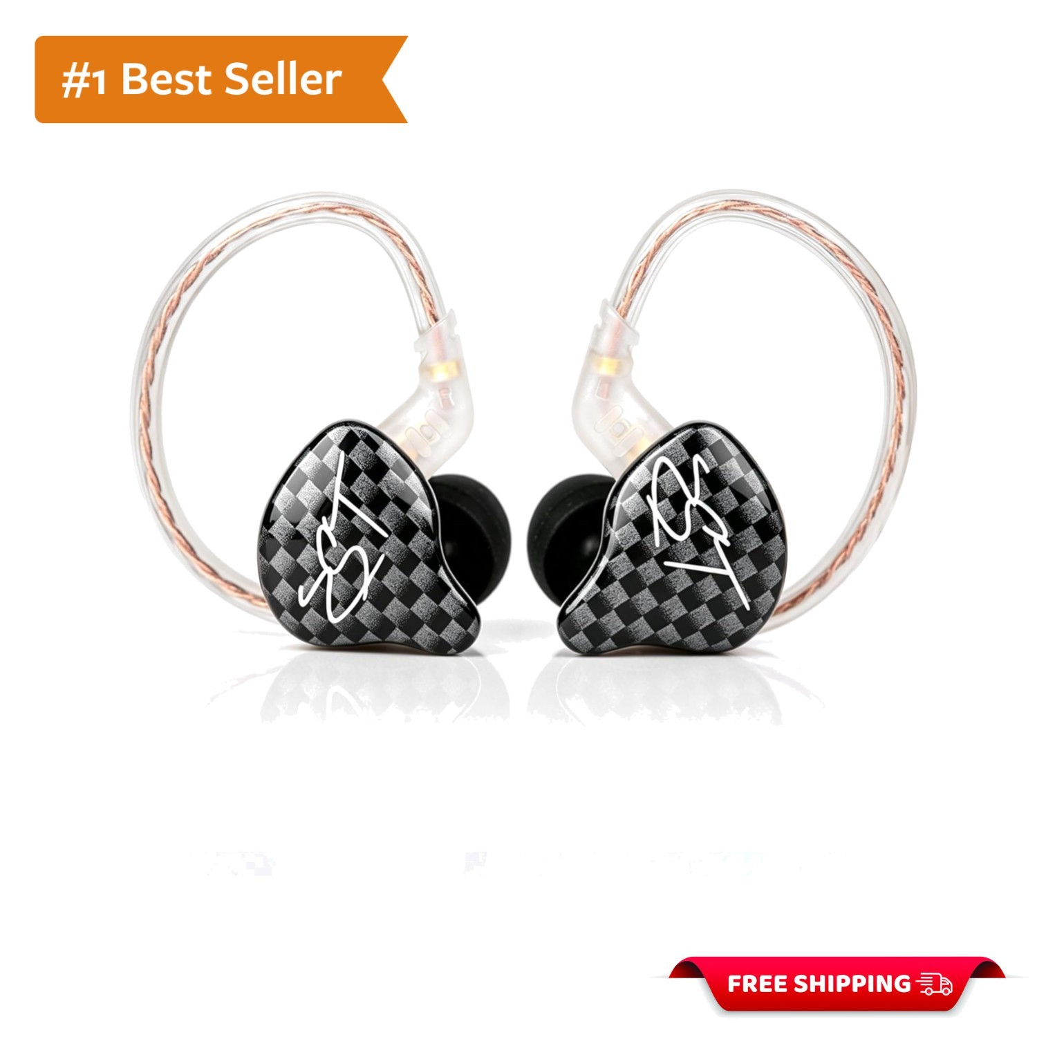Comfort-Enhanced ZST 1BA+1DD IEM Headphones: Lightweight Sound Isolation, Black