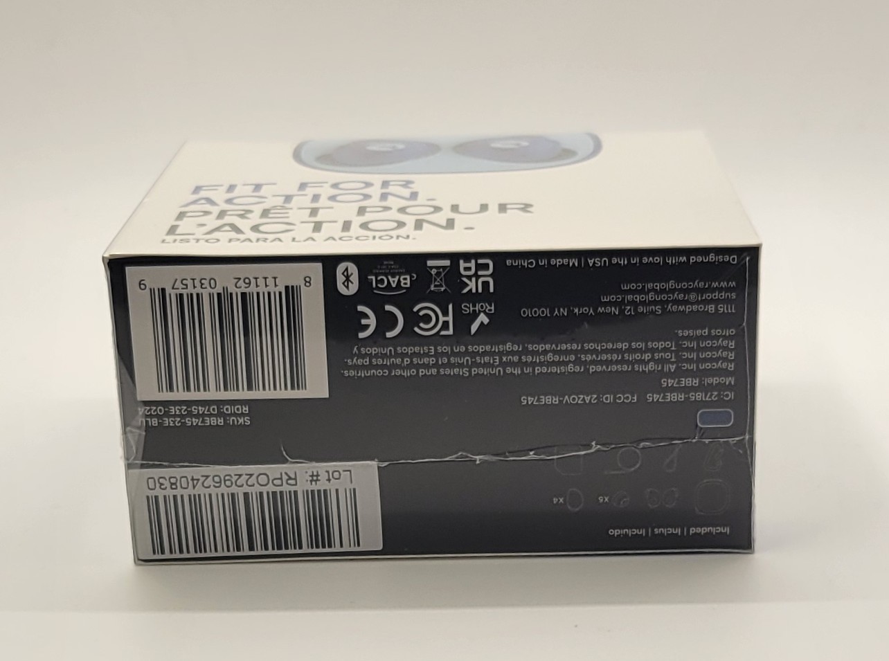NEW/SEALED – Raycon Fitness In-Ear Noise Cancelling True Wireless Earbuds (Blue)