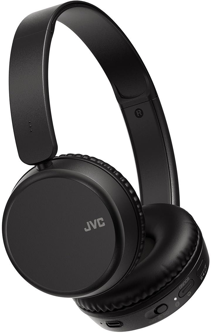 JVC Deep Bass Wireless On-Ear Headphones Bluetooth Foldable HA-S36W Black