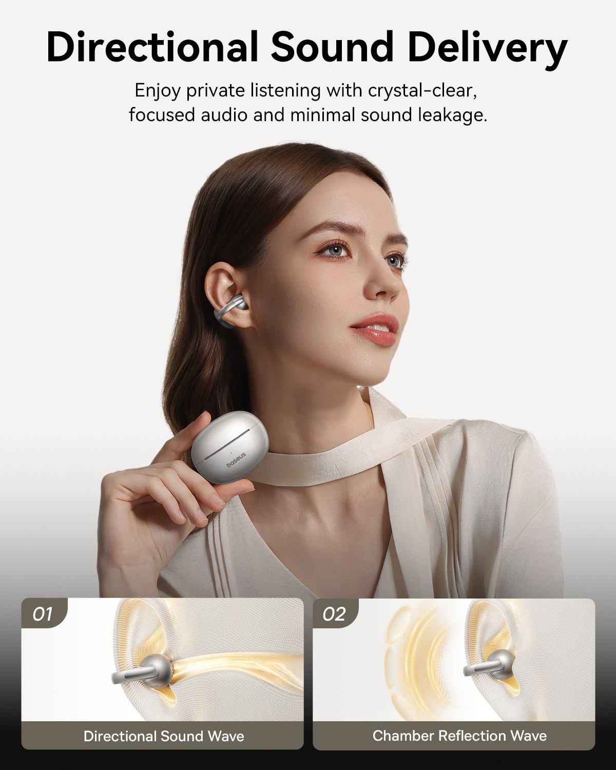 Baseus Open Ear Clip-On Headphones Hi-Res LDAC & HiFi4 Earbuds IP67 MC1 Pro