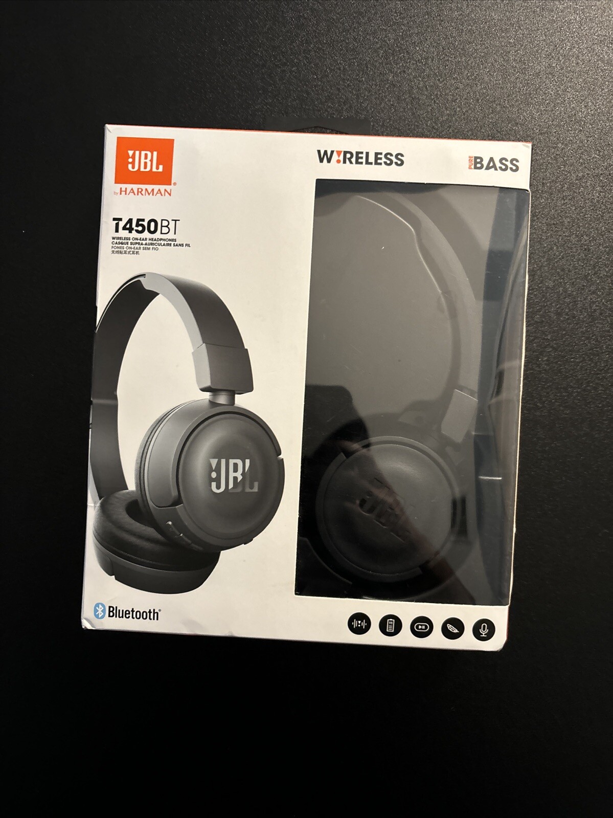 JBL T450BTBLK Wireless On-ear Headphones – Black