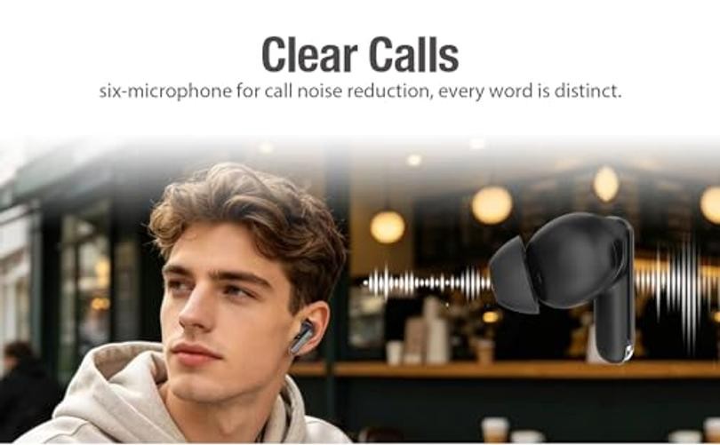 Wireless Earbuds, Hybrid ANC Active Noise Cancellation -40db, High-Fidelity