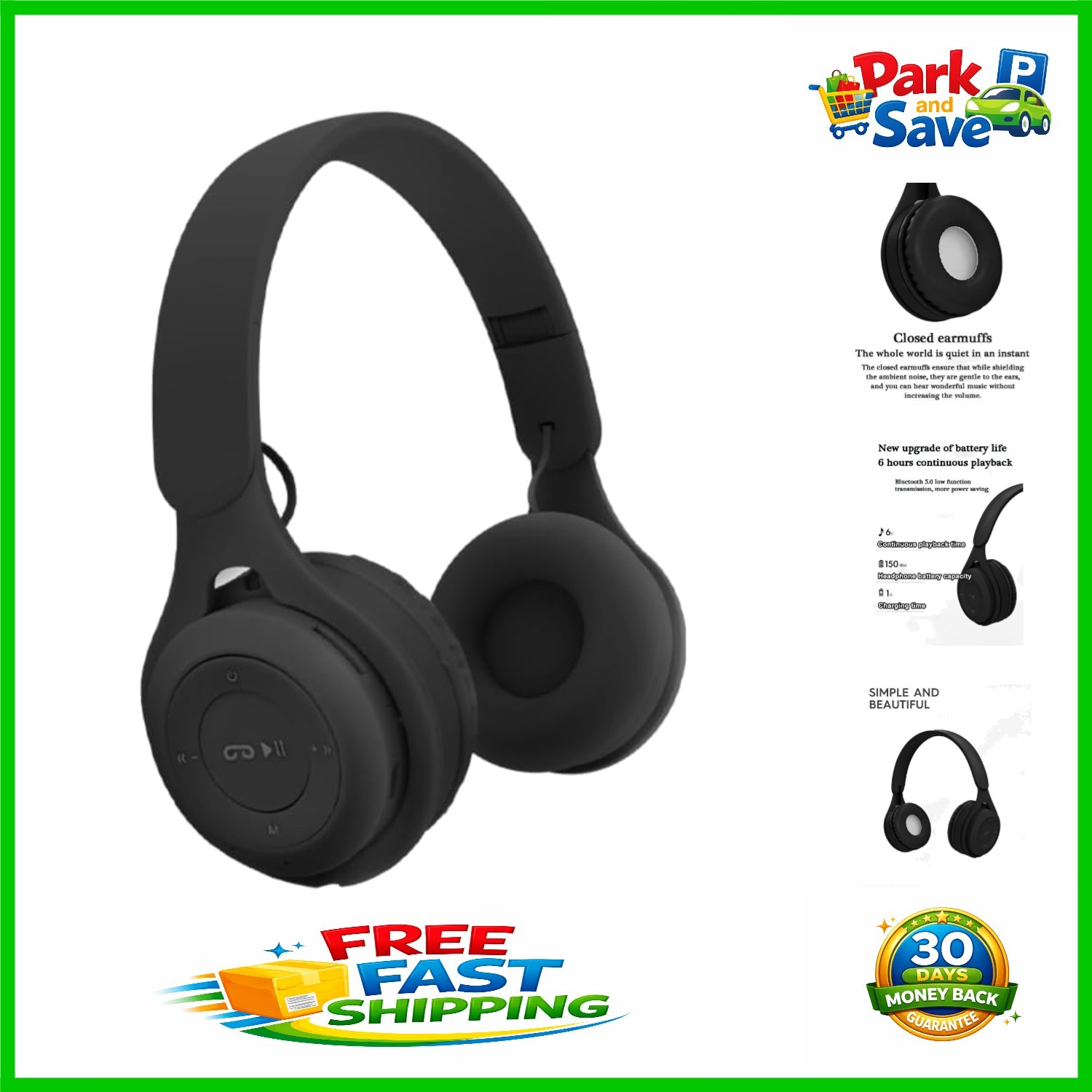 Comfortable Wireless Headphones with Touch Control and Fast Charging Feature