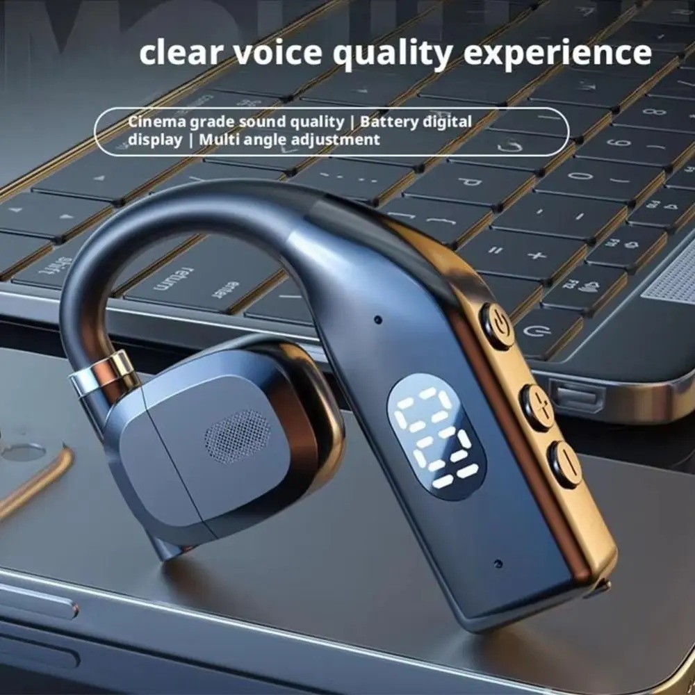Bluetooth 5.4 Wireless Earhook Headphones Stereo Mic Noise Reduction