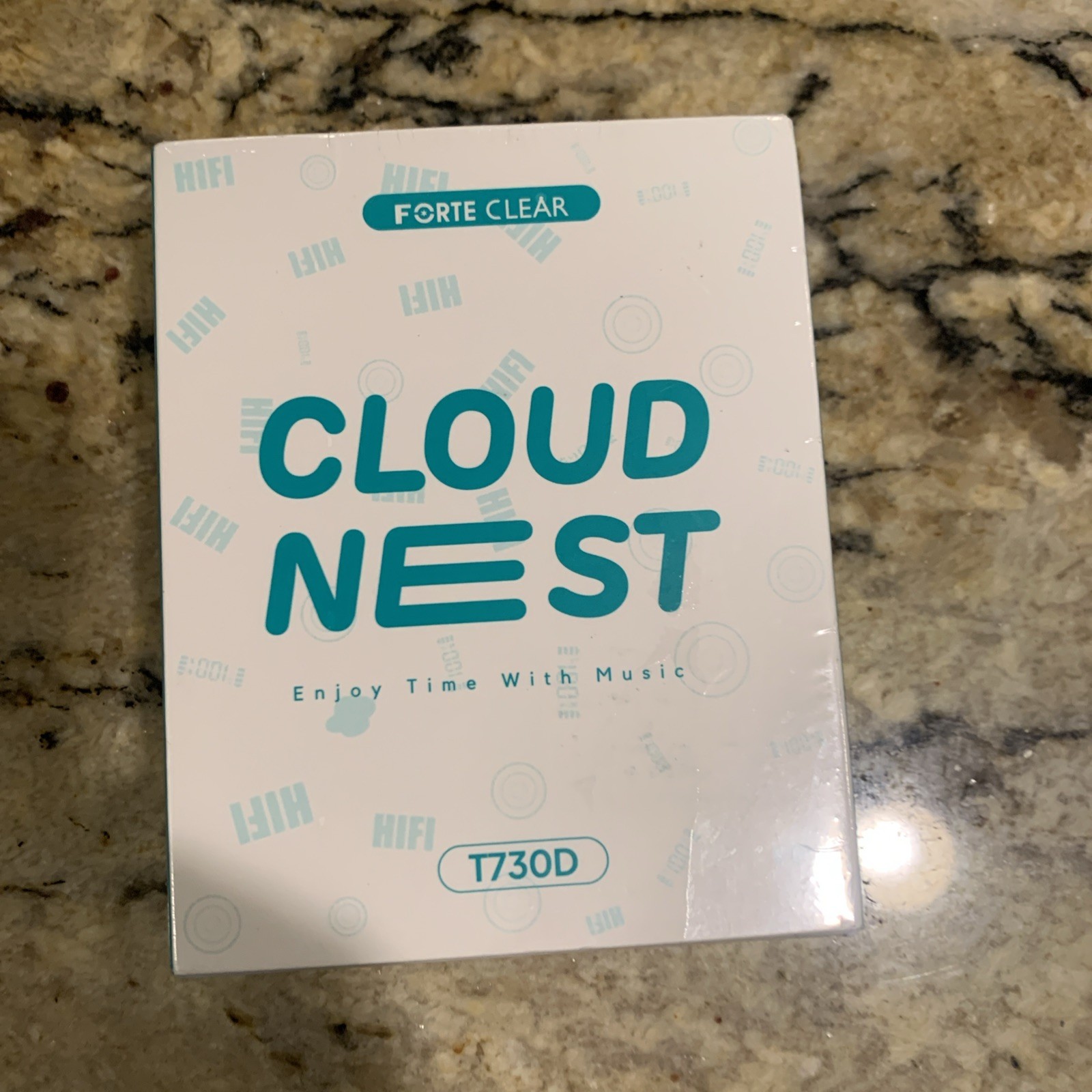 New Forte Clear T730D Cloud Nest Bluetooth Earbuds, Charging Case, Black