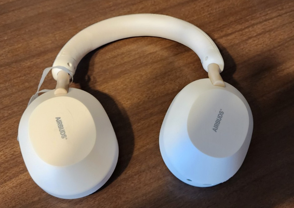 AIRBUDS Vanilla White Wireless Headphones Bluetooth Over the Ear Headset