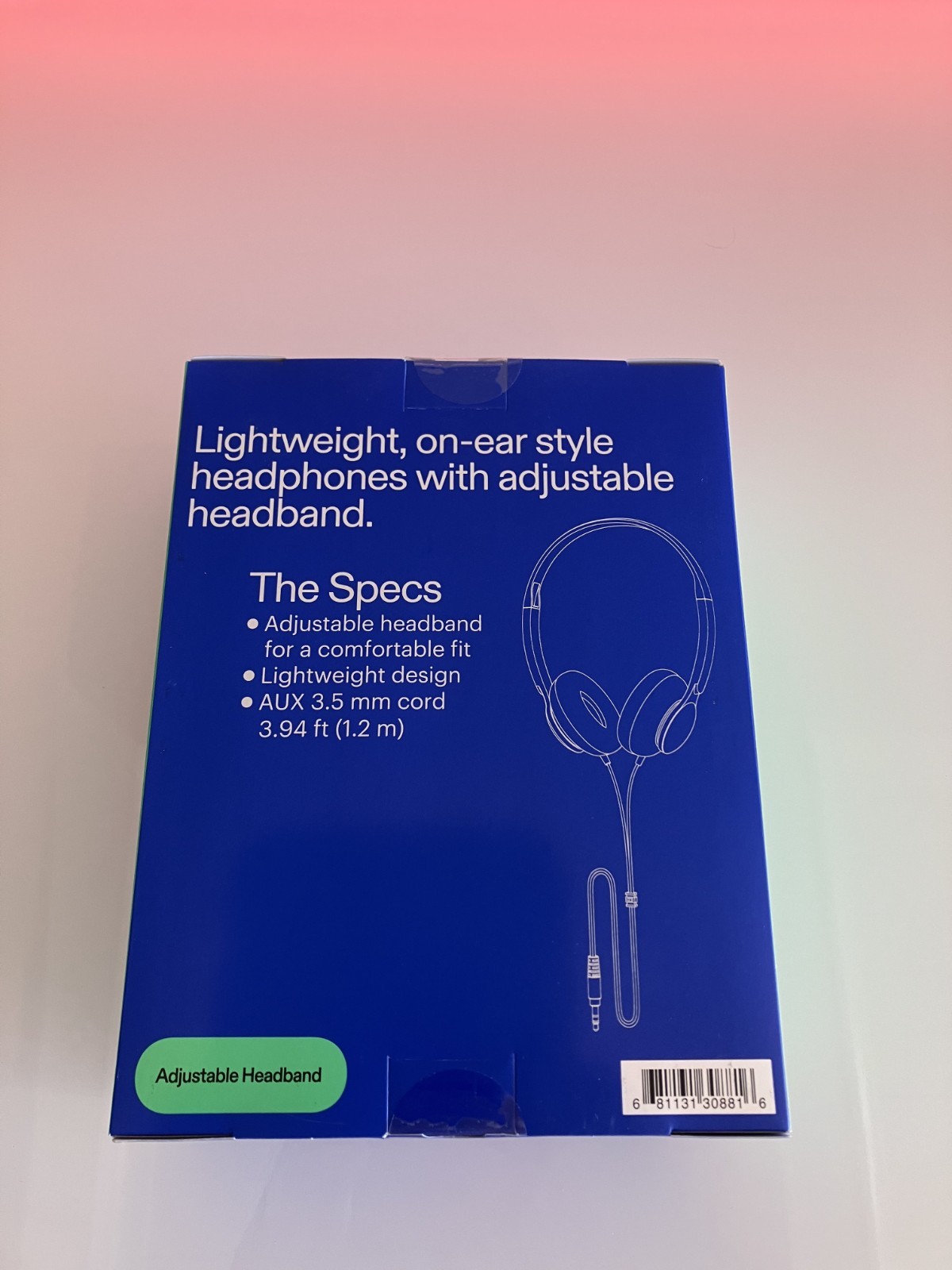 onn On-ear Wired Headphones, Blue, Pink, Blue, One or Multi, New, 3.5mm HD, OE
