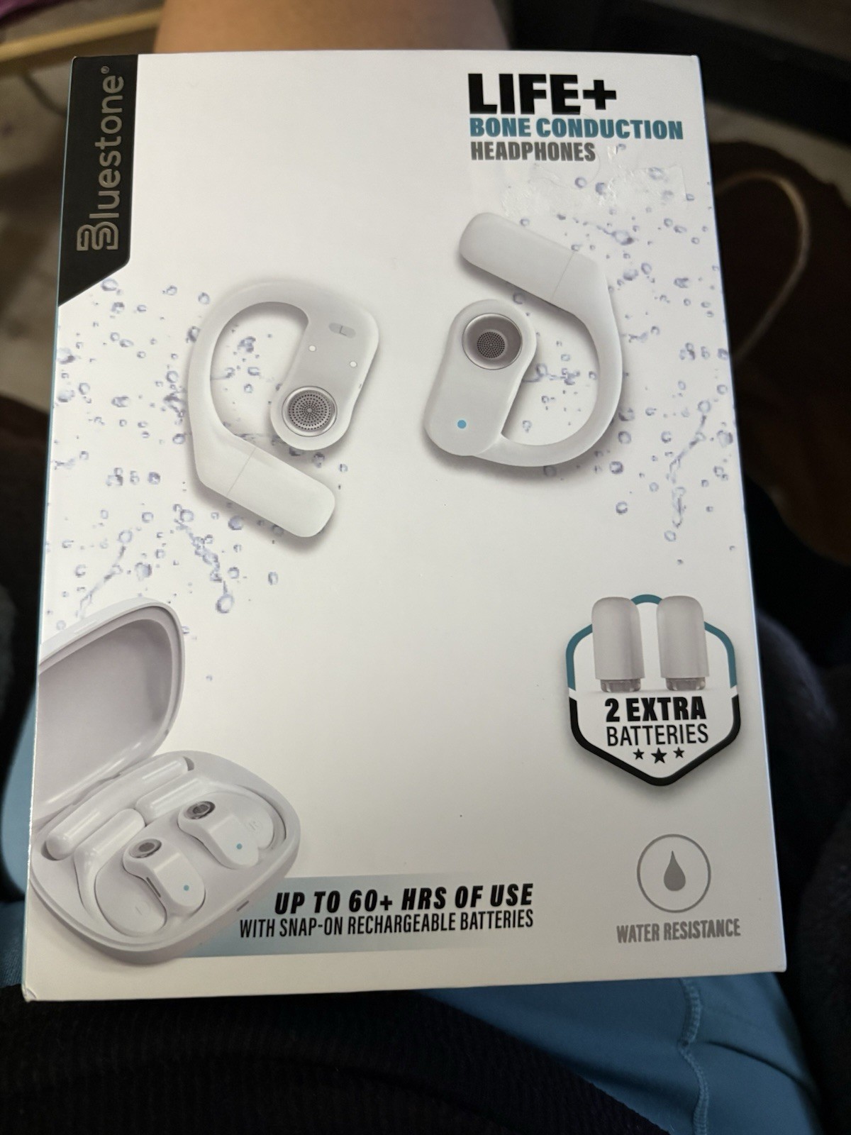 Bluestone LIFE+ Bone Conduction Bluetooth Earhook Headphones Black w/Case
