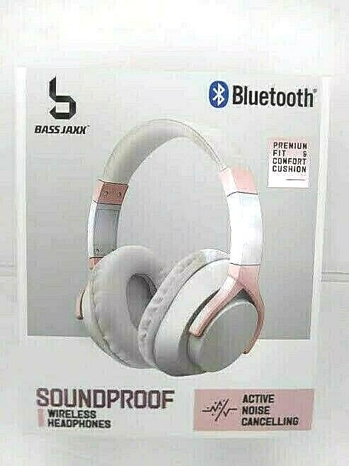 Bass Jaxx Headphones Wireless Pink White Bluetooth Fit Cushioned Easy Pairing