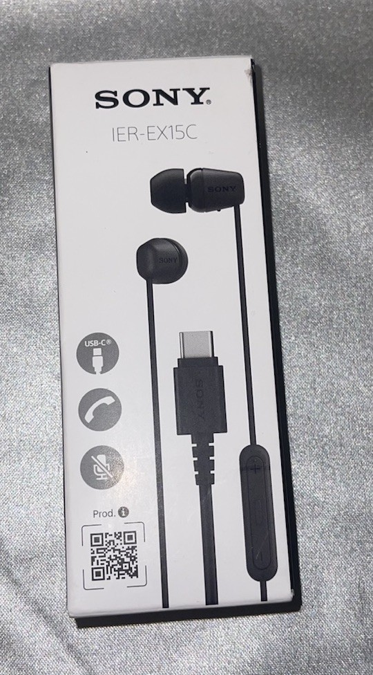 Sony IER-EX15c Earbuds Wired Stereo Headphones with Mic Black *PARTS ONLY *