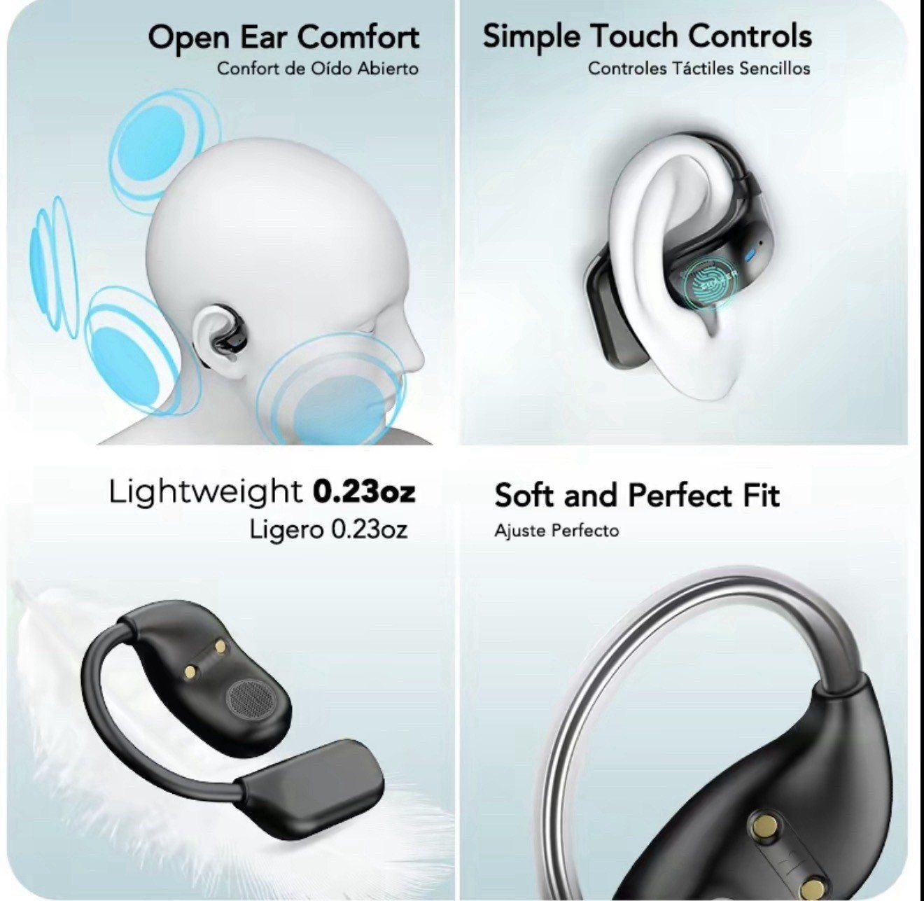 Erazer XF23 Over The Ear Earbuds Headphones Wireless Sport Touch Screen
