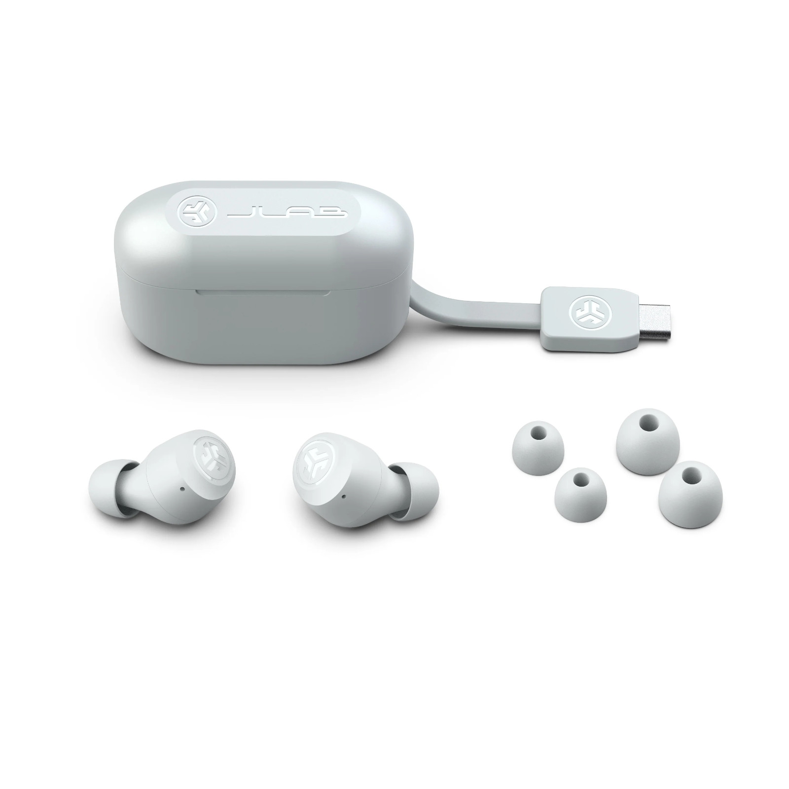 JLab Go POP+ True Wireless Bluetooth Earbuds CLOUD WHITE 35+ Hours NEW SEALED