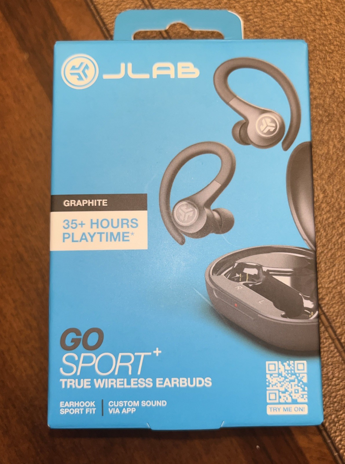 JLab Go Sport True Wireless Bluetooth Earbuds w/ Charging Case – Black Graphite