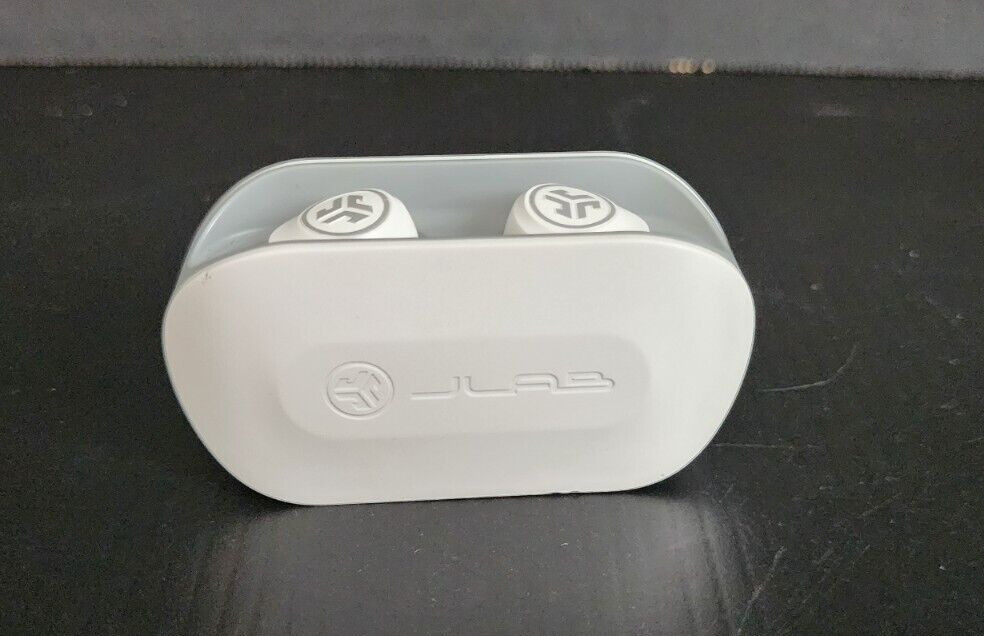 JLab Audio Go Air True Wireless Bluetooth Earbuds + Charging Case – White/Gray