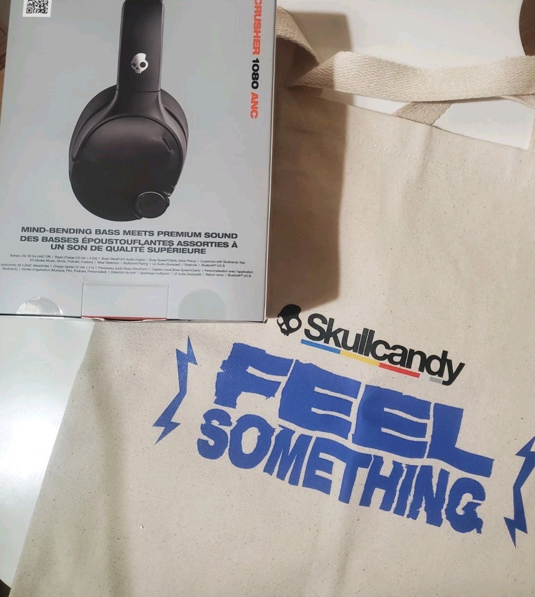 Skullcandy Crusher 1080 ANC X Bose Bluetooth Wireless Over Ear Black + Tote