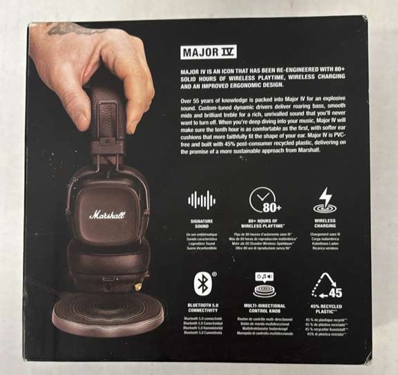 Marshall Major IV Bluetooth On-Ear Headphones – Brown (1006127)