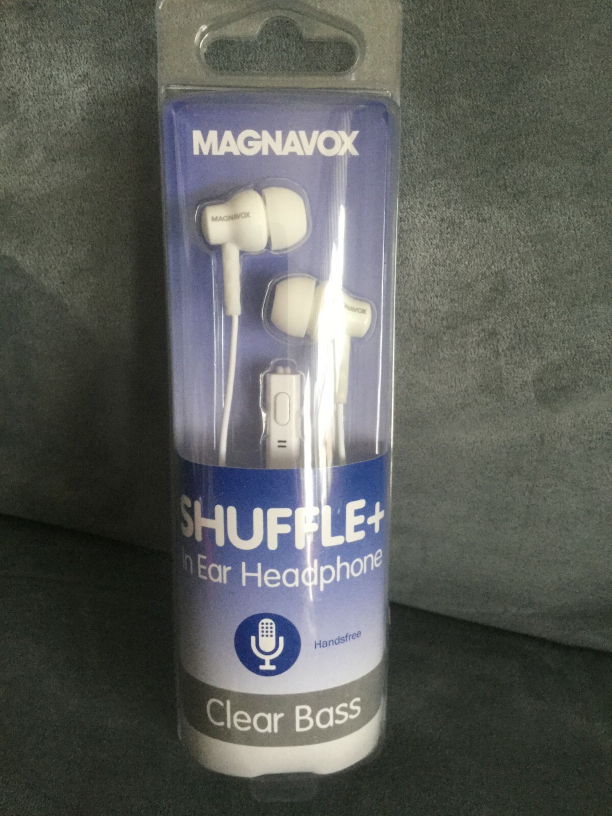 MAGNAVOX SHUFFLE + IN EAR HEADPHONES CLEAR BASS (ALL WHITE) – BRAND NEW