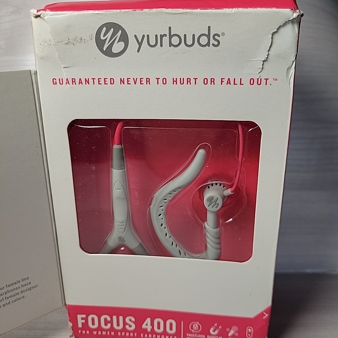 Yurbuds Focus 400 Women’s Wired Earphones with Mic Pink NEW