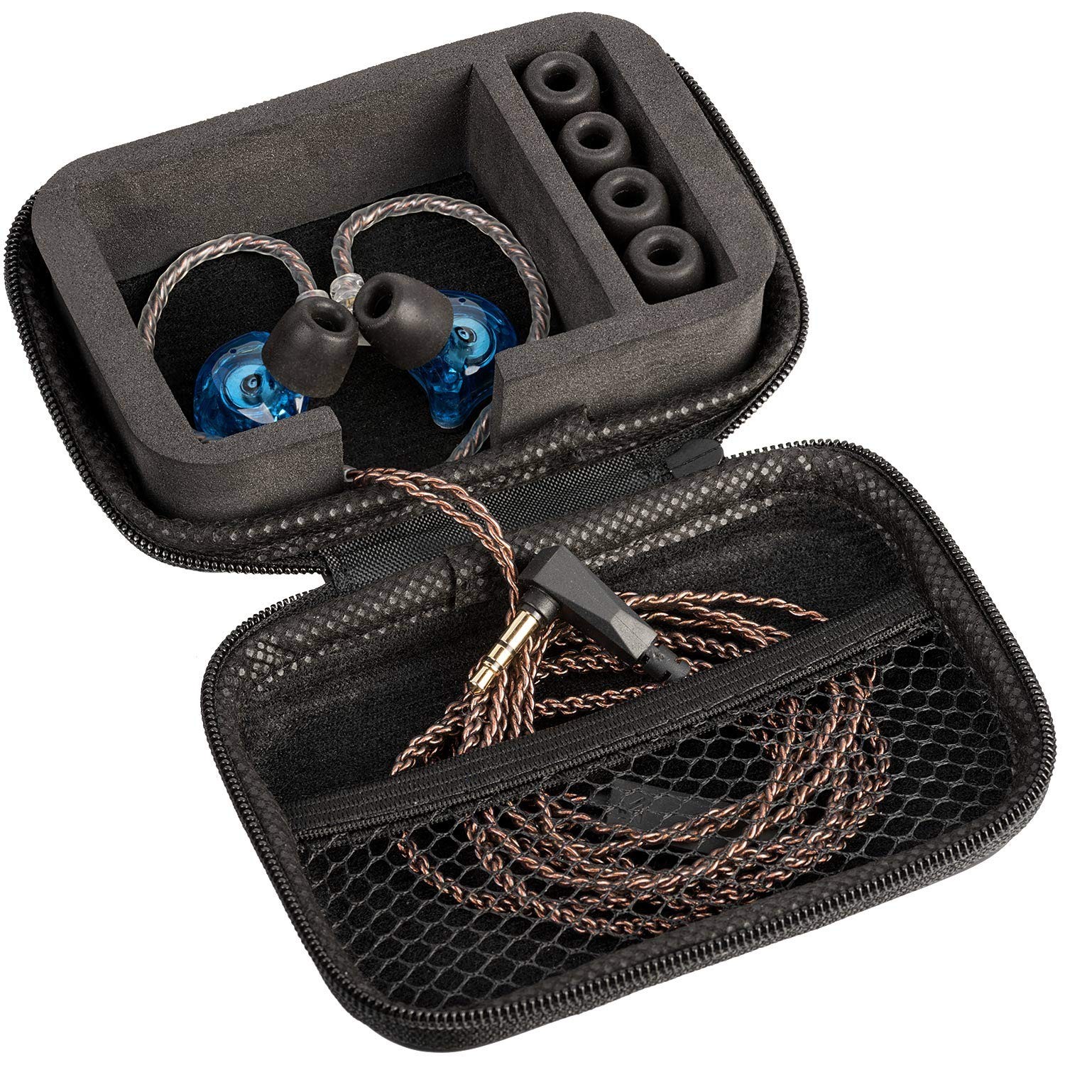 IEM Case for in-Ear Monitors, Headphones & Earbuds – EVA Travel Storage Bag for