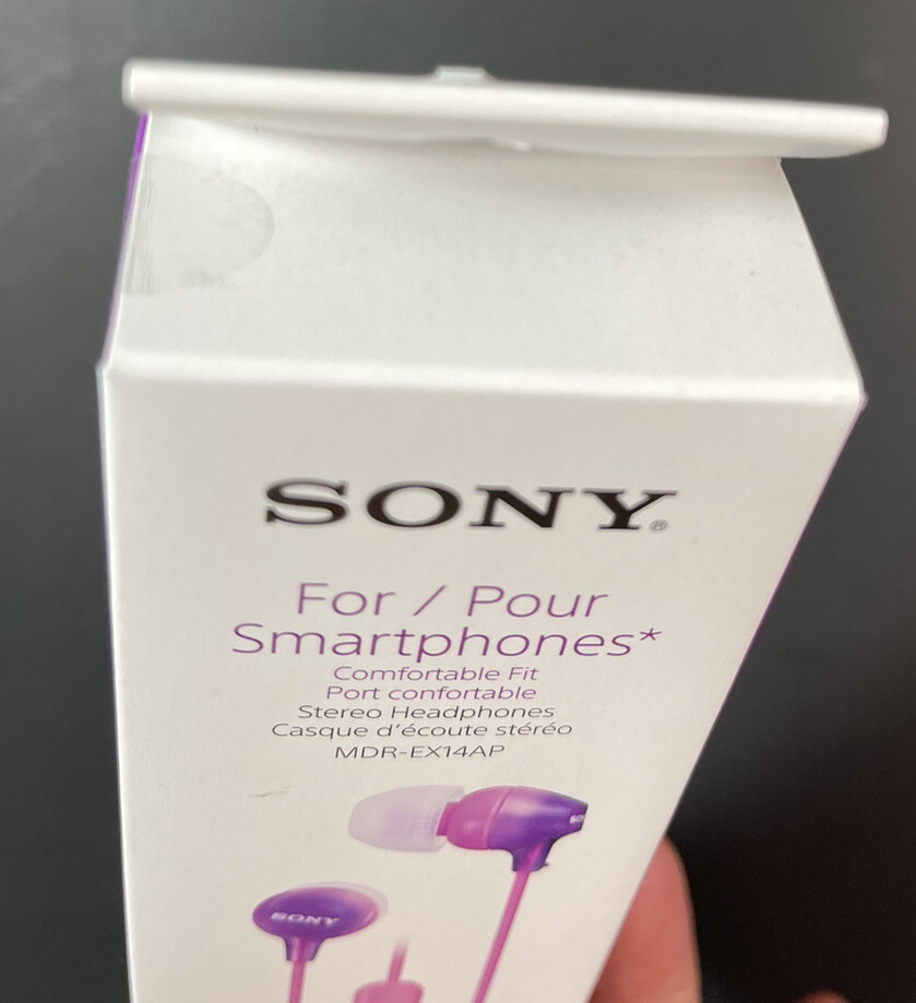 Official Sony Stereo Headphone Comfortable Fit MDR-EX14AP [ Aqua Violet ] NEW
