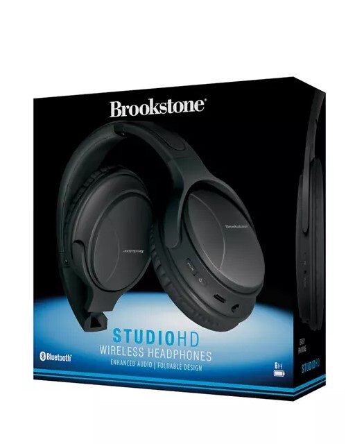 Brookstone STUDIOHD Wireless Bluetooth Headphones Enhanced Audio Foldable (6-4)