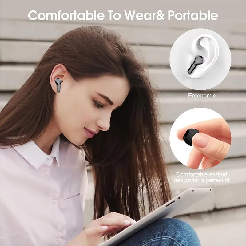 Wireless Earbuds BT5.3 HiFi Stereo ENC Noise Cancelling 48H LED Display IP7 Wate