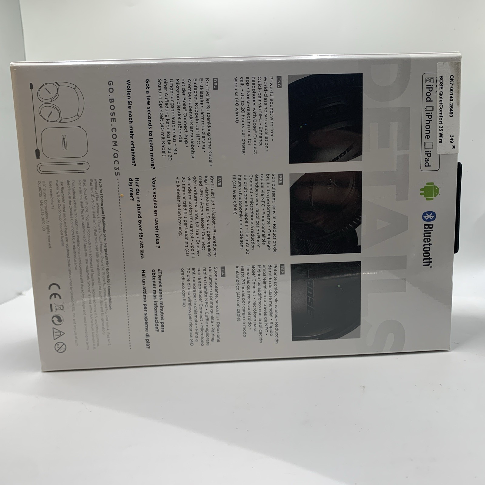 Bose QuietComfort 35 Over the Ear Wireless Headphones – Black brand new sealed