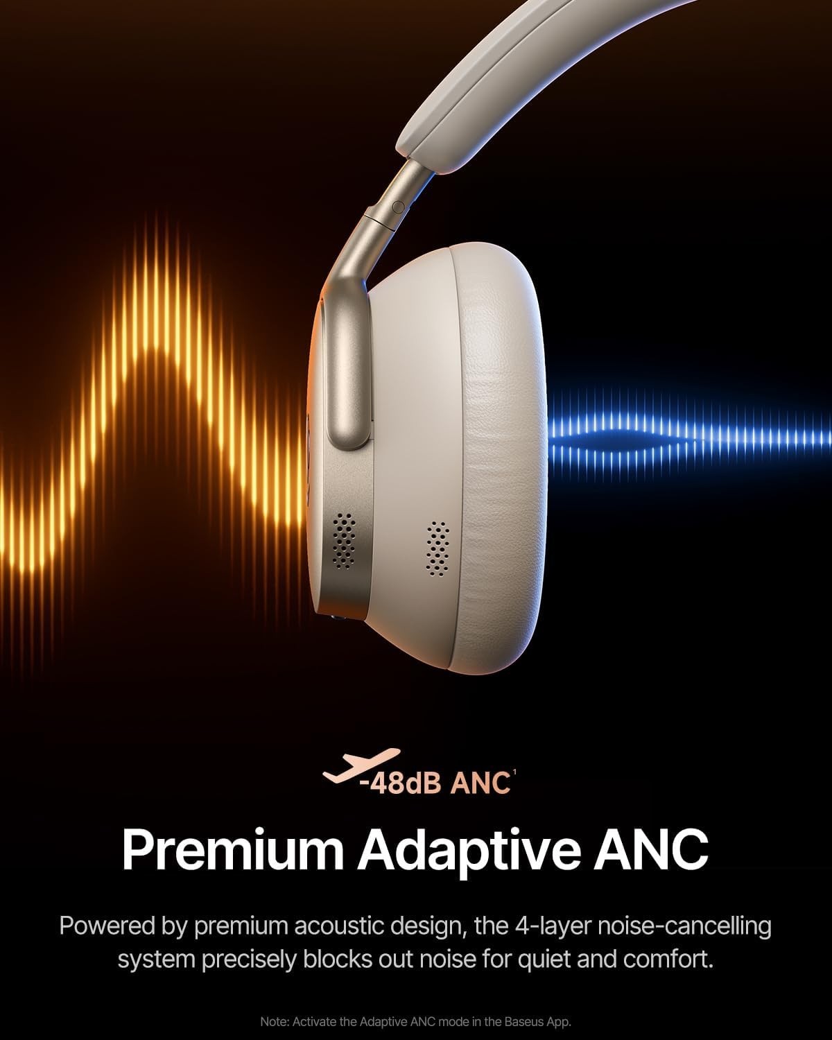 Baseus Inspire XH1 Adaptive Active Noise Cancelling Headphones, Sound by Bose