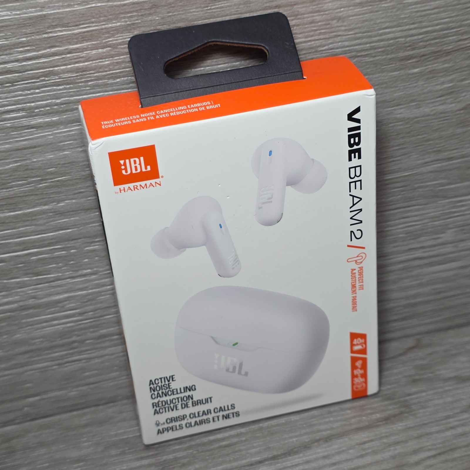 JBL Vibe Beam 2 TrueWireless Noise Cancelling Earbuds White Pure Bass Sound