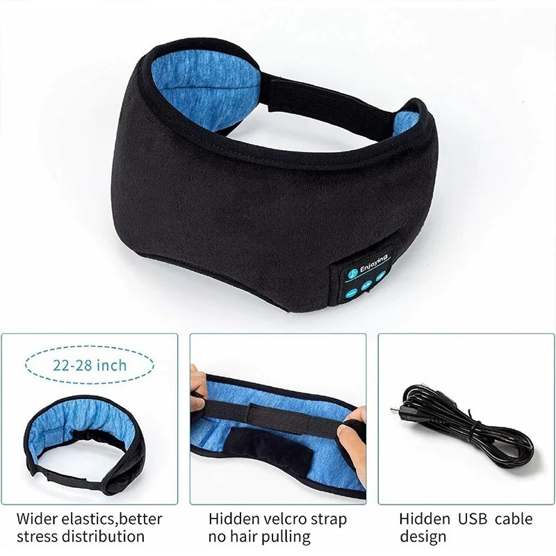 Bluetooth 5.4 Sleep Headphones with 3D Eye Mask, Music Earbuds Earphones