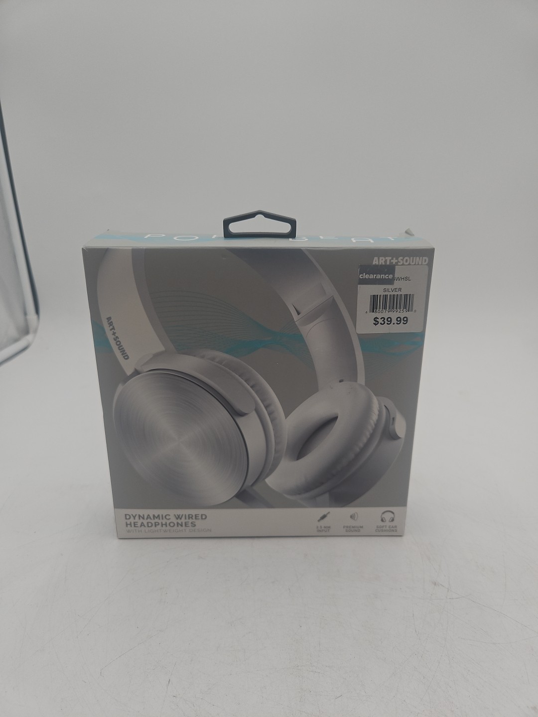 NEW ART+SOUND DYNAMIC WIRED HEADPHONES. LIGHTWEIGHT, WHITE/SILVER, 35 MM INPUT