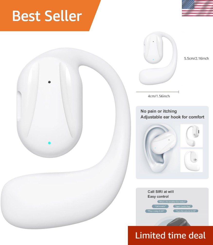 Bluetooth Wireless Headphones: Control Music & Calls with Remote, Left Ear Only