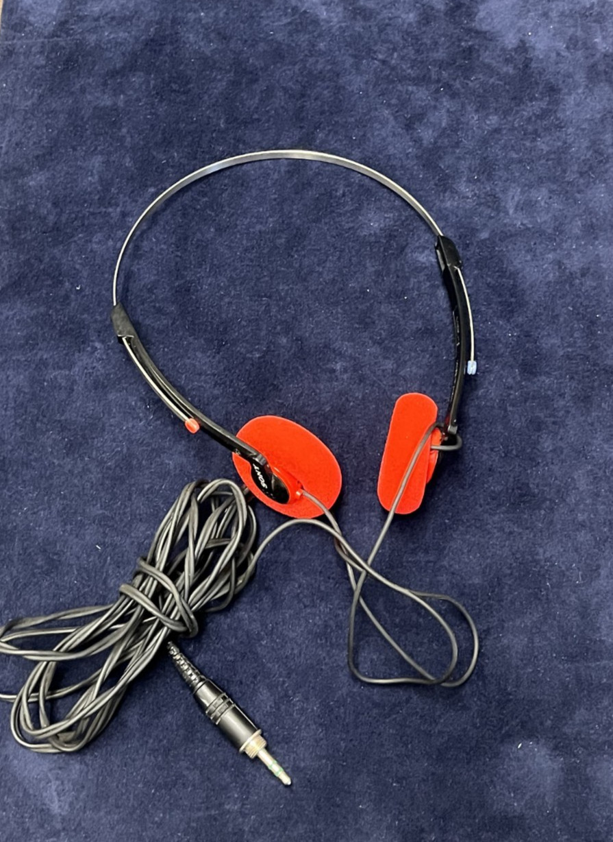 Vintage Sony MDR-010 Walkman Stereo Headphones Orange Pads Working Tested