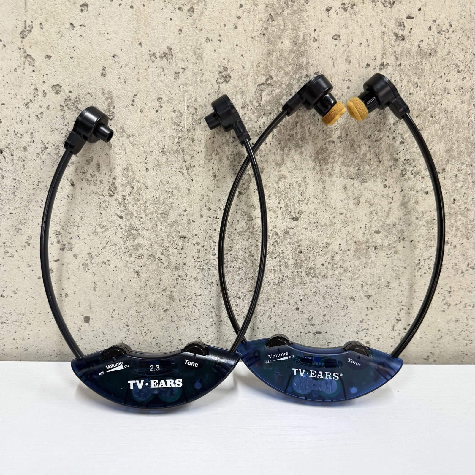 TV Ears Original 2.3 MHz Analog Dual Wireless Headset System 10300 2 Headsets