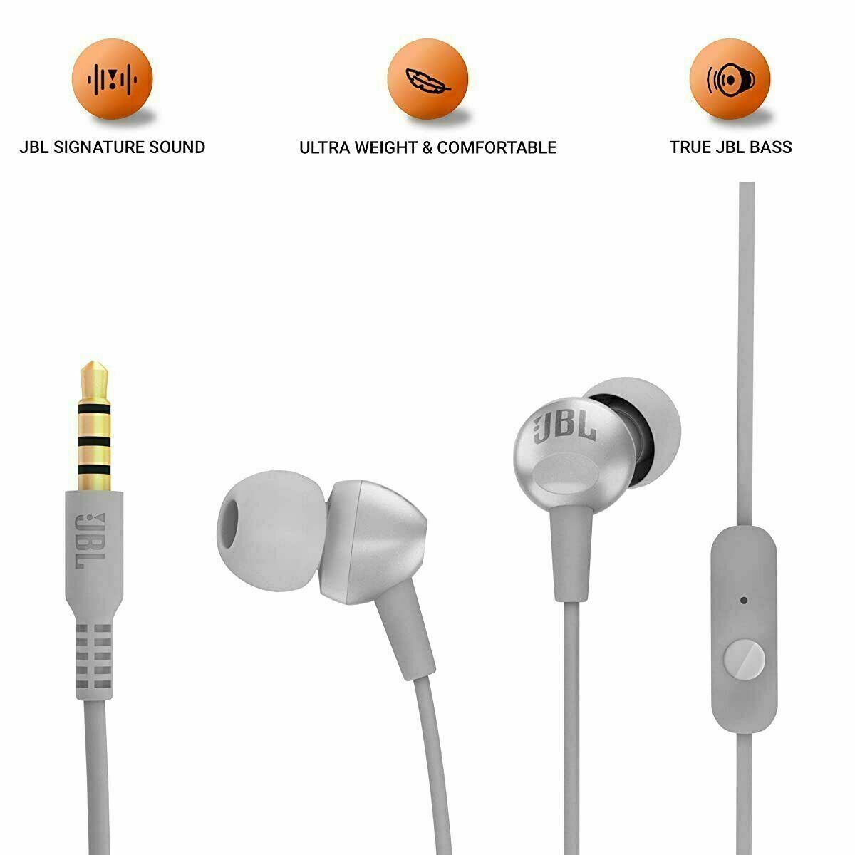 JBL C200SI by Harman Super Deep Bass in-Ear Premium Headphones with Mic (Ic
