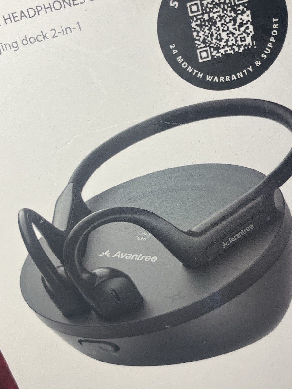Avantree Medley Air – Wireless Earbuds for TV Listening with Clear Black