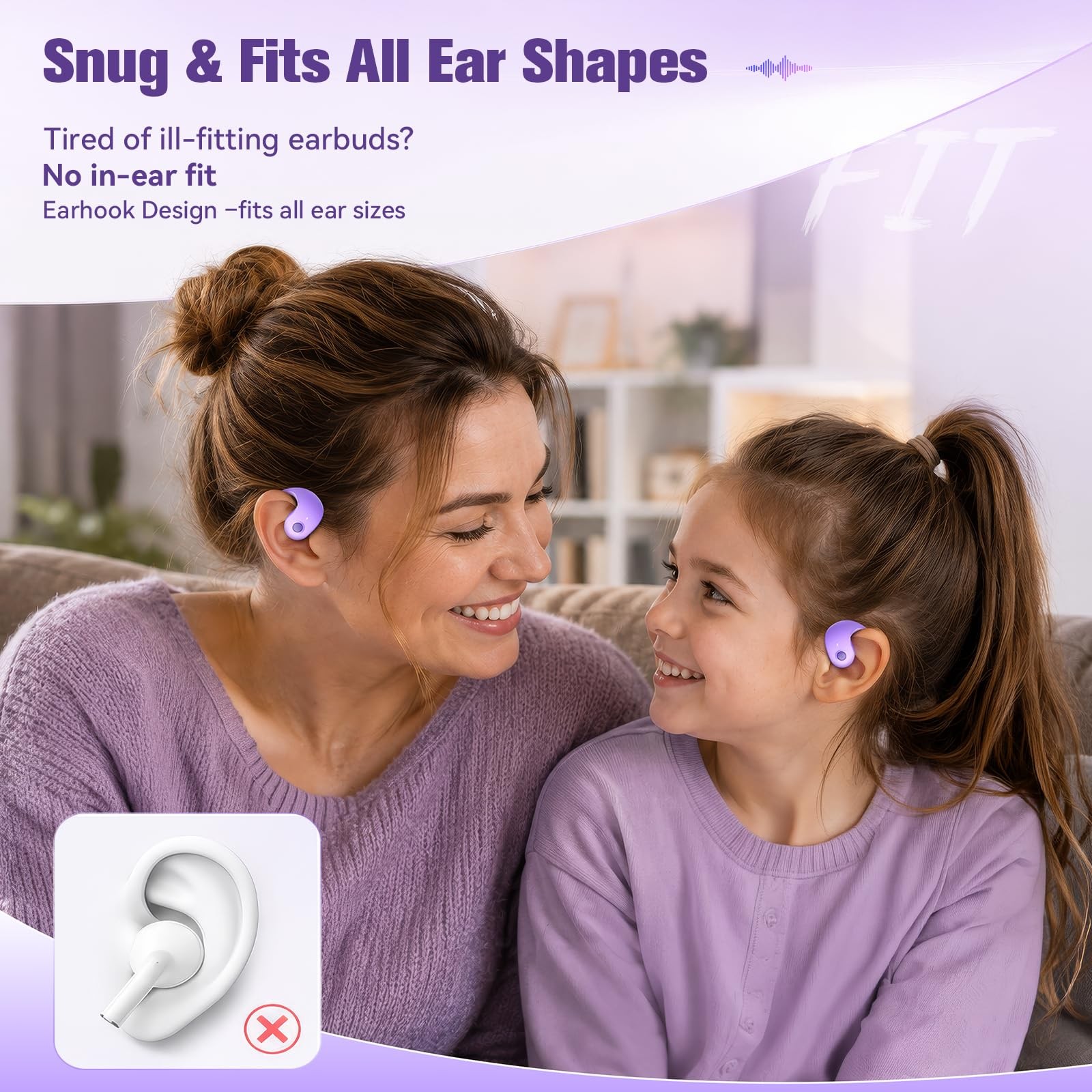 Over The Ear Earbuds Open Ear Buds Headphones Over Ear Air Bone Conduction Ea…
