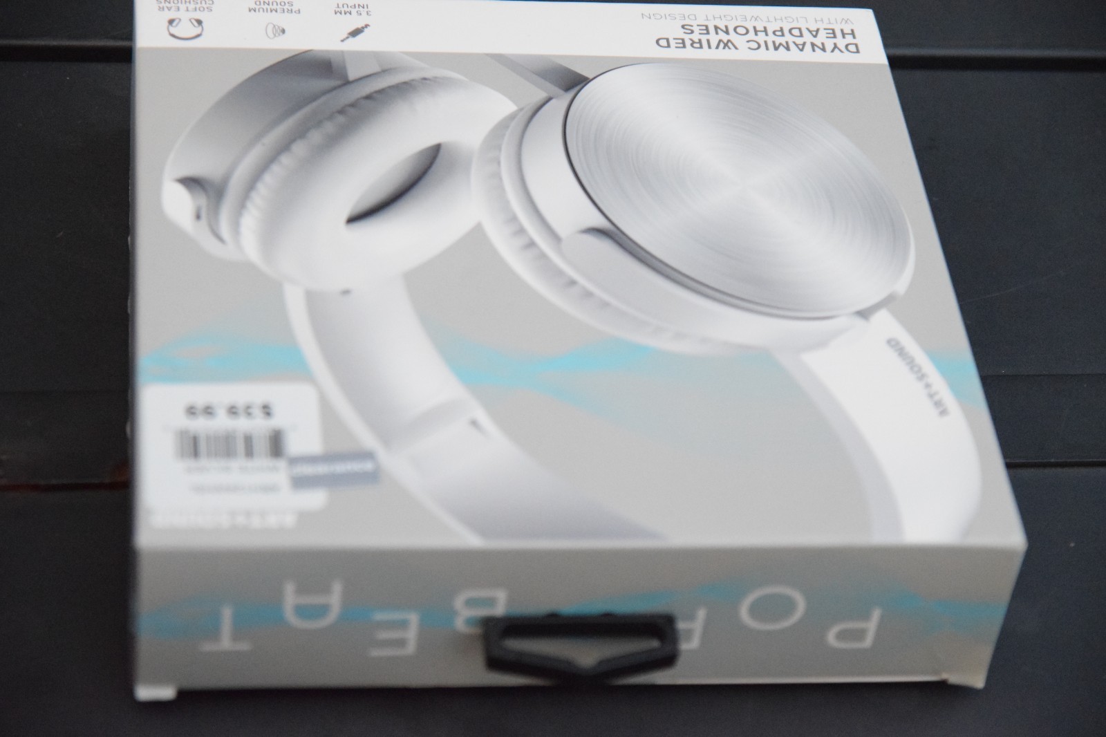 NEW ART+SOUND DYNAMIC WIRED HEADPHONES. LIGHTWEIGHT, WHITE/SILVER, 35 MM INPUT