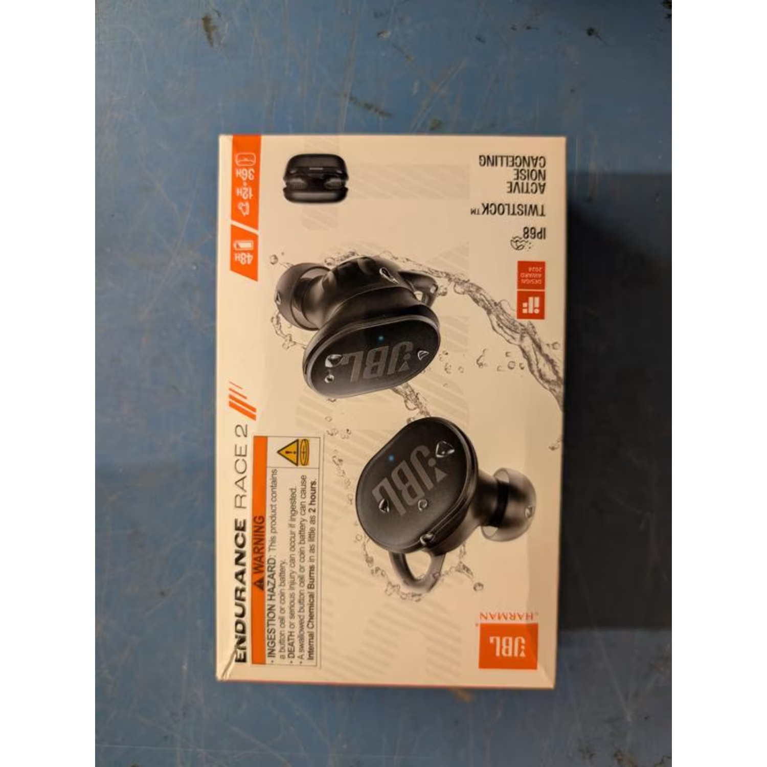 JBL JBLENDURACE2BLKAM Endurance Race 2 True Wireless Earbuds, IP68 Waterproof,