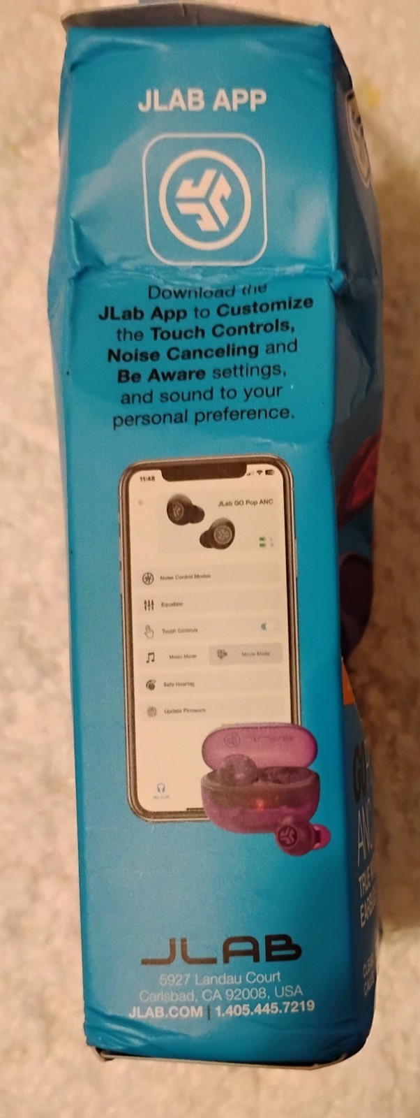 JLab Go Pop ANC True Wireless Earbuds , 24+ Hr Playtime, Bluetooth, Android/iOS