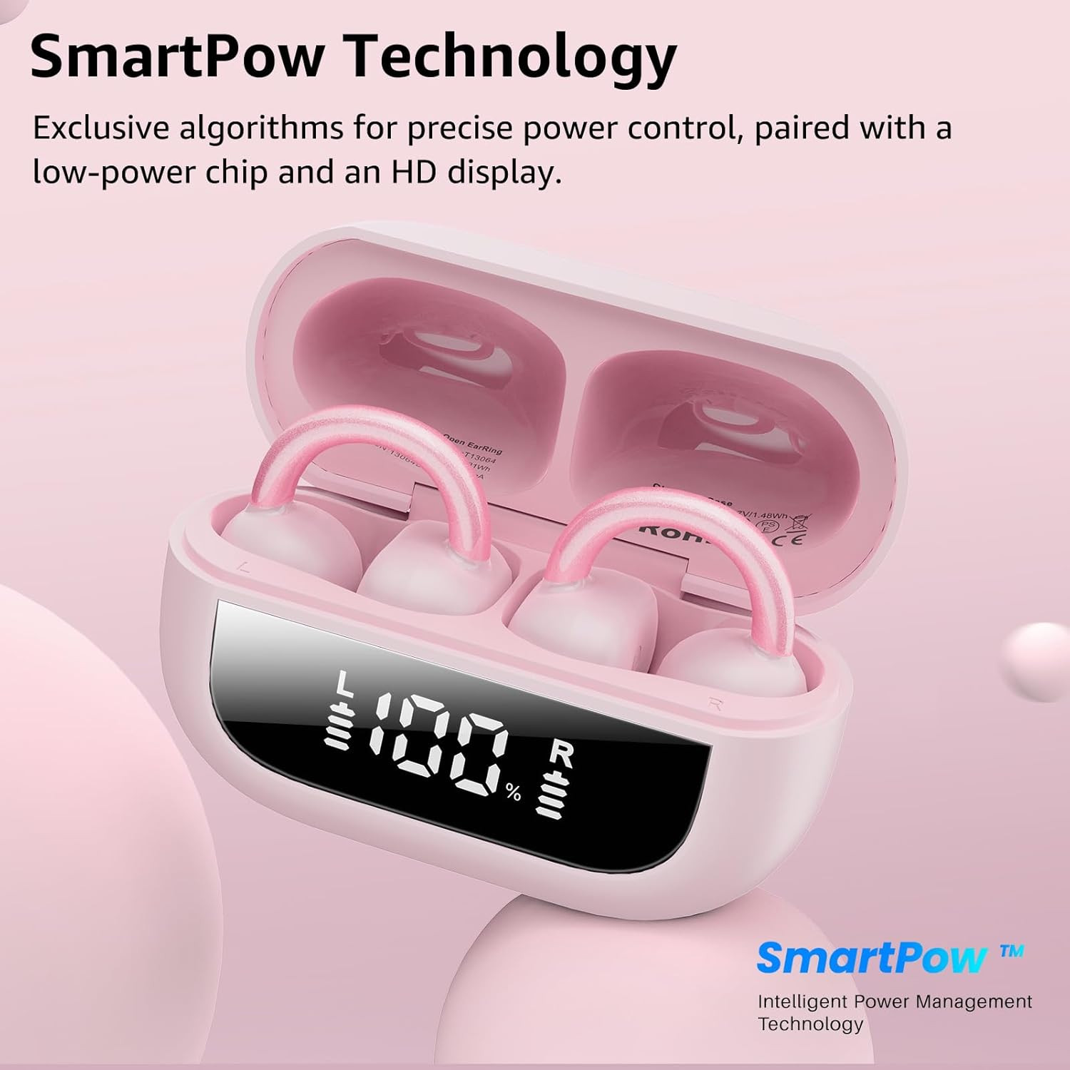 TOZO OpenEarRing True Open Ear Earbuds, Lightweight Comfort Open Ear Clip Wirele