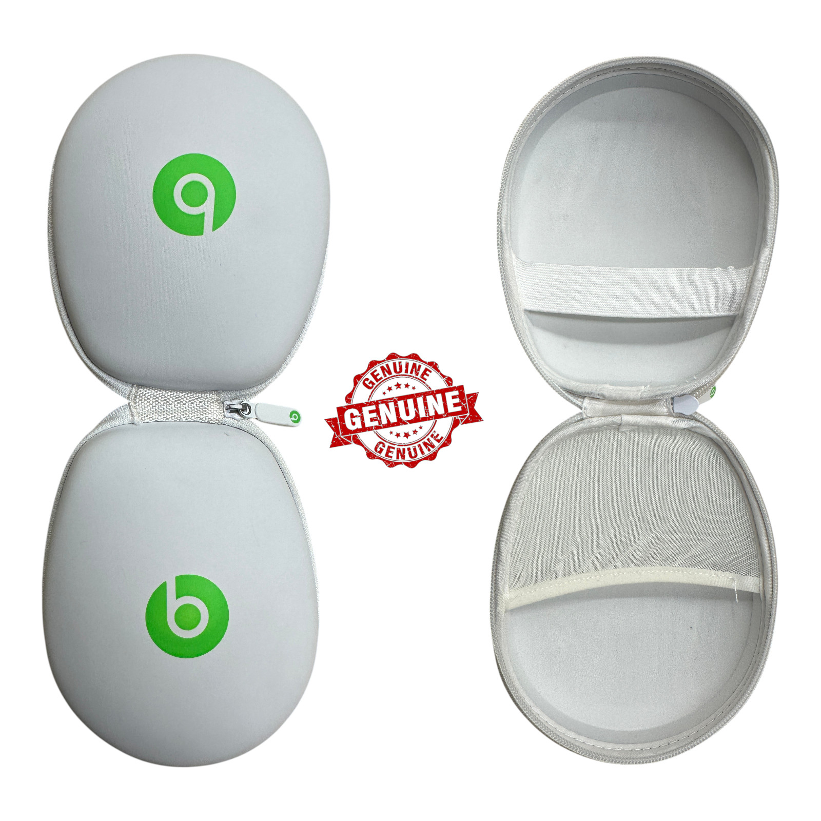 Beats Mixr Headphones OEM Zipper Carrying Case White Green Grade B Replacement