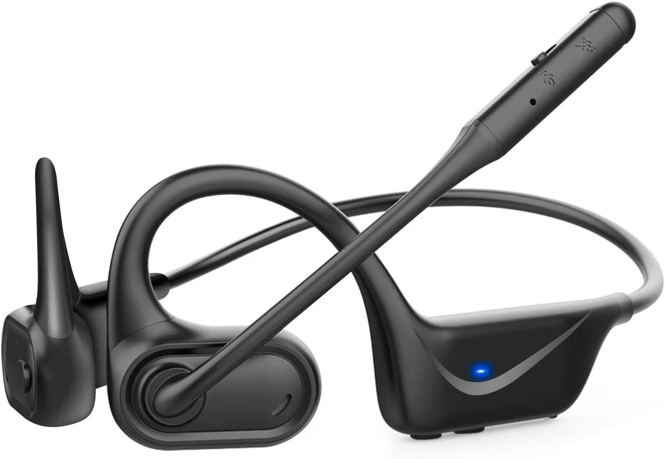 Bluetooth 5.4 Headset with Microphone, Open Ear Headphones w/Mic, Wireless Ea…