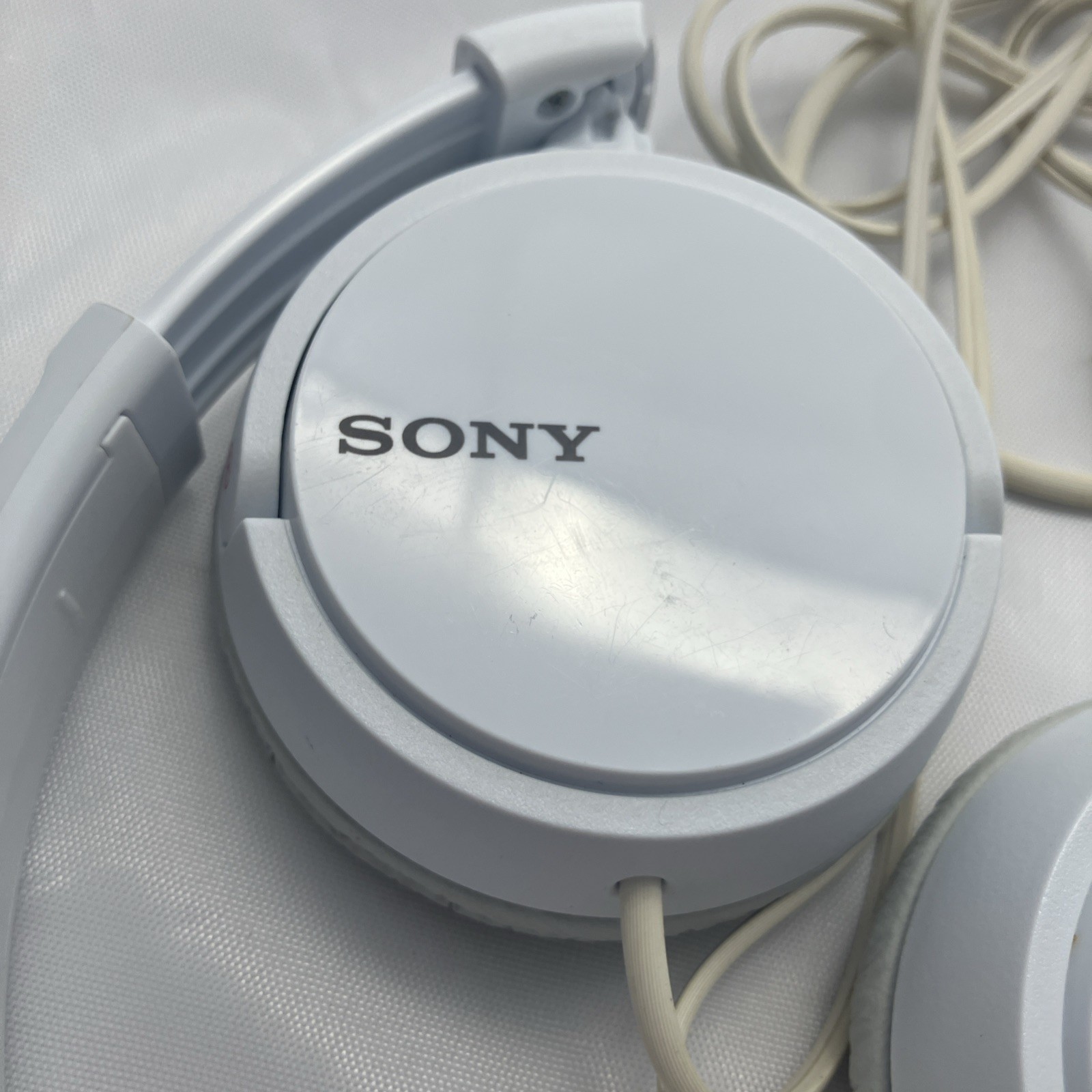 Sony MDR-ZX110AP White Wired Headphones with Built-In Microphone